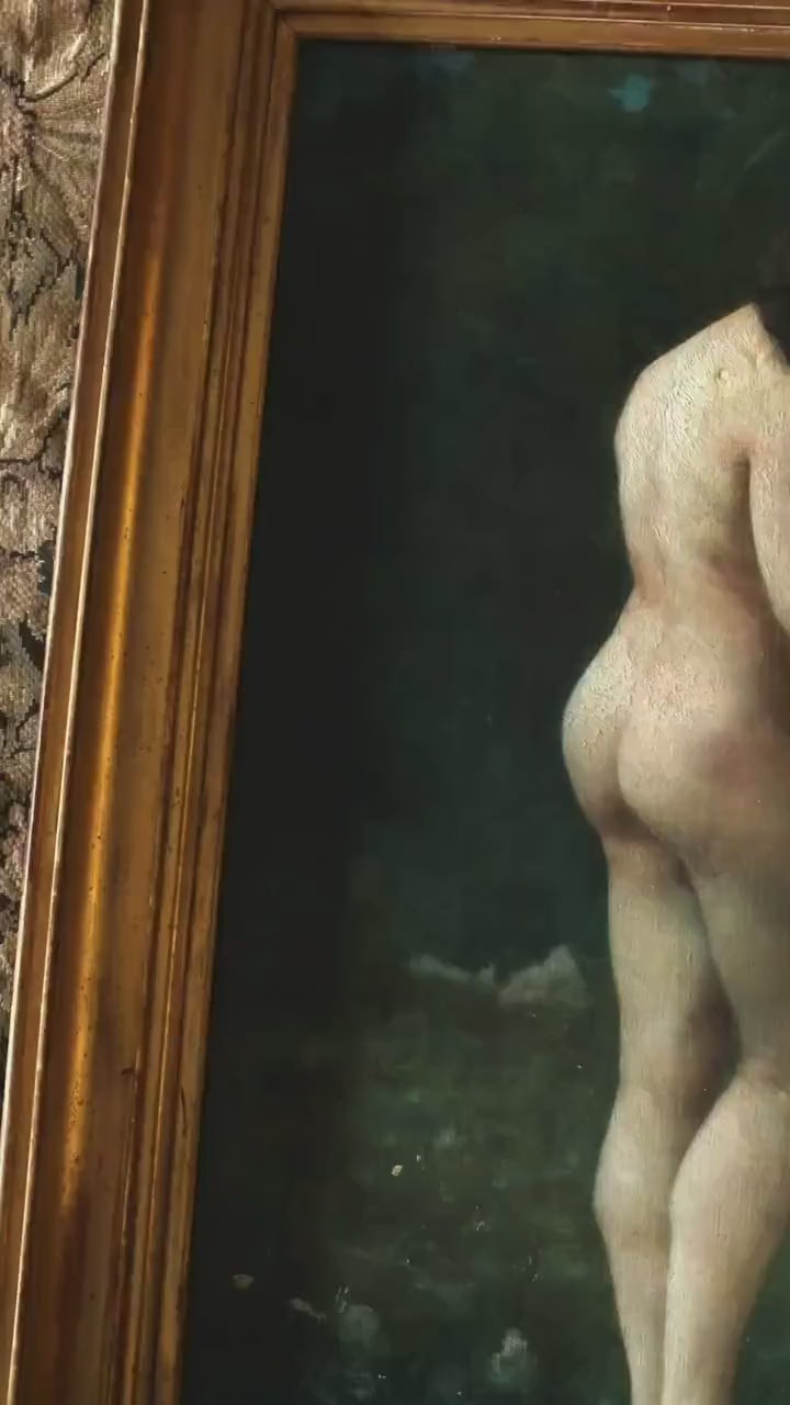 Antique French Nude Oil Painting, 19th Century, Large, Gold Frame