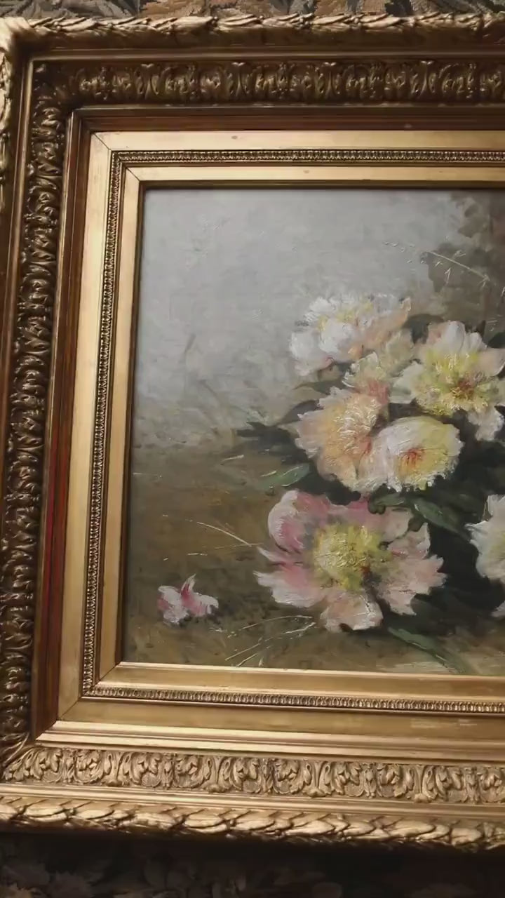 Large 19th Century French Floral Still Life. Eugène Faure (1822–1878). Circa 1870. Oil on Canvas