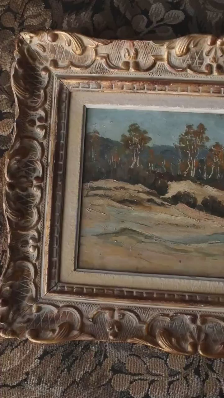 1906 French Impressionist Landscape, Oil Painting in Original Gilt Frame